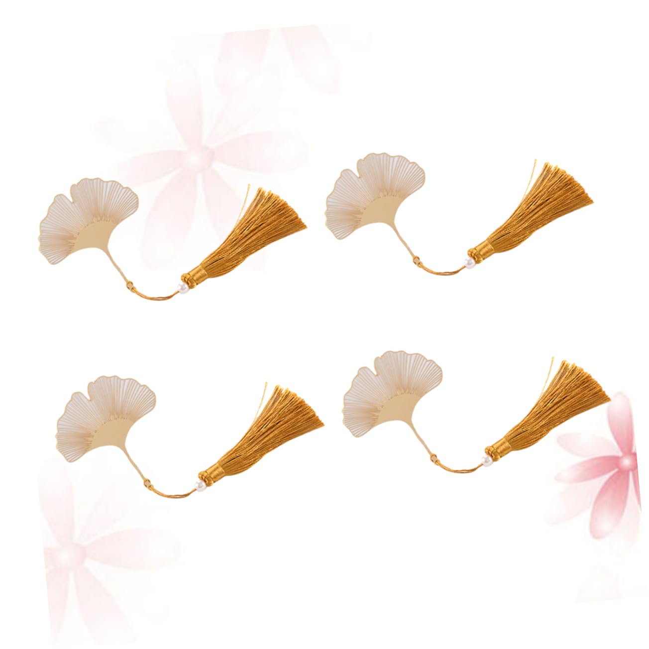 NUOBESTY 12pièces Marque-page Créatif Forme Ginkgo Avec Pompon Laiton Creux Accessoire Décoratif Chinois Pour Carnets Pour Étudiants Et Lecteurs
