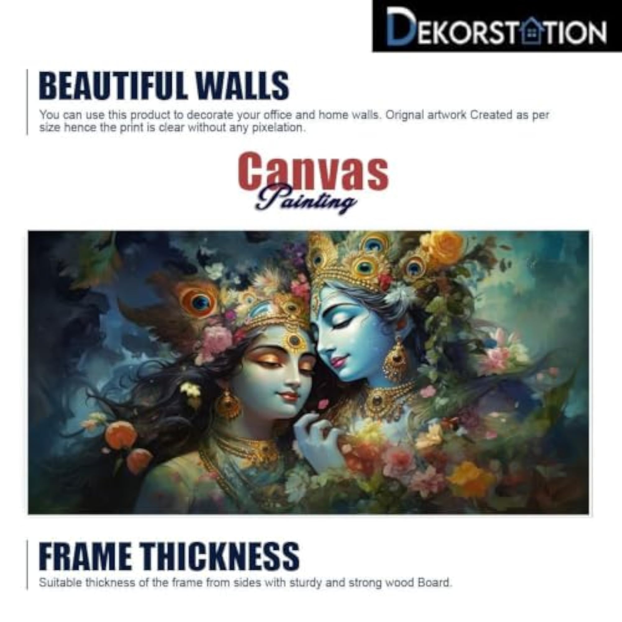 Beautiful Radha Krishna Canvas Art for Home Decor