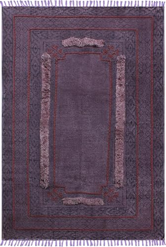 Tapis de sol en coton lavable violet pour sol intérieur et extérieur - 2