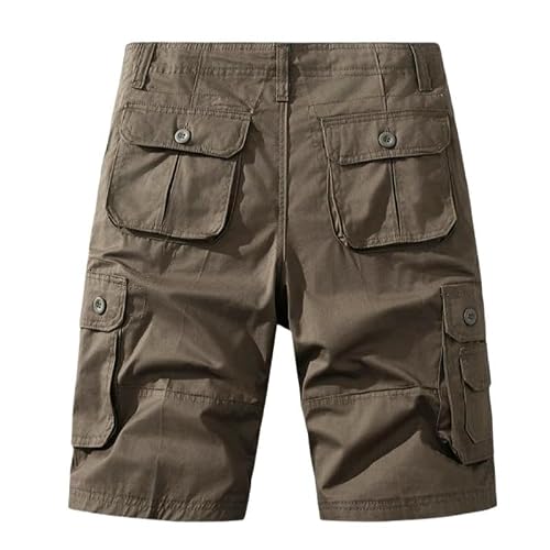 DMMWCX Men's Shorts Men's Shorts Cotton Cargo Shorts Tactical Breeches Casual Sports Hiking Fishing Streetwear-Brown-36