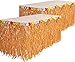 Kicko Luau Hawaiian Grass Table Skirt - 2 Pack - 9 Feet X 29 Inch - Real Hawaiian Island Party Decorations with Hibiscus Flowers, for Kids and Adult Birthdays, Polynesian Themed Events