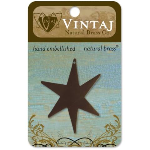 Vintaj 1-Piece Large North Star Altered Blank Pendant for Jewelry Making, 47 by 42mm Cover