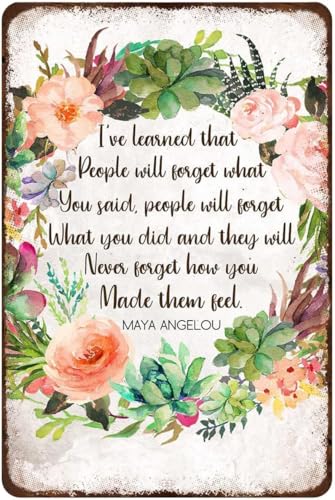 Metal Tin Sign Wreath Poster Ive Learned That People Will