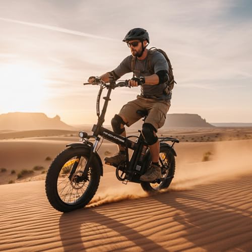 Foldable Electric Bike, Peak 983W Motor Ebike, 40-70 Miles & 20 MPH, 48V Removable Battery, 20" Fat Tire All-Terrain Electric Bicycle for Adults with 7-Speed, Suspension, Rear Rack, UL2849 Certified - Image 8