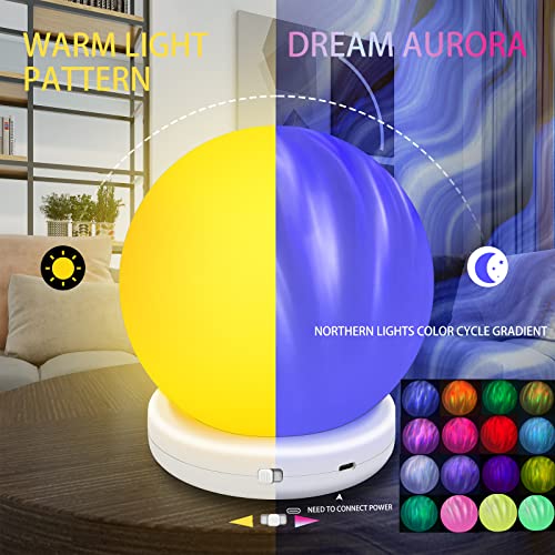 Qrbsi Moon Lamp, 6 Inch Led Warm Night Light Ball 16 Color Cycle Gradient Northern Lights, Aurora Lamp Cool Stuff For Your Room Decor Or Holiday Kids Girls Boys Women Birthday Christmas Gifts #TOP3