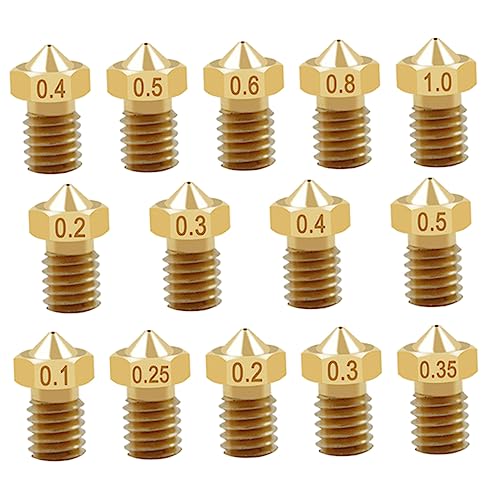 14pcs Brass 3d Printer Nozzles for 1.75mm and 3mm Filament