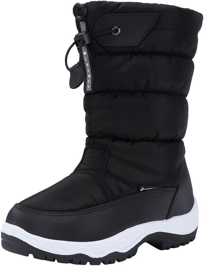 CIOR Women's Snow Boots Winter Waterproof Fur Lined Frosty Warm Snow Boots U119WMX001-black-41