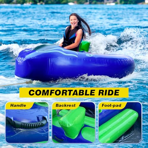 Inflatable Flying Manta Ray Tube 10x9FT Towable PVC Tarpaulin Water Toy for Water Sports Summer Fun - Thumbnail 5