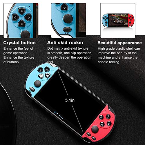 Aiqinhai Console de videogame X7 Plus de 5,1 polegadas Jogadores de videogame portáteis Double Ro er