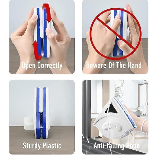 Image of Magnetic Window Glass Cleaner | Two-Sided Wiper | Dual-Glazed Glass Squeegee & Brush | Doubleface Window Washing Equipment Household | All Glass Windows Cleaner (CR1)
