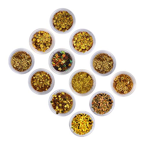 LALAFINA 24boxesset decalques dourados mistos chiques arte dourada, ornamento de senhora de dedo par