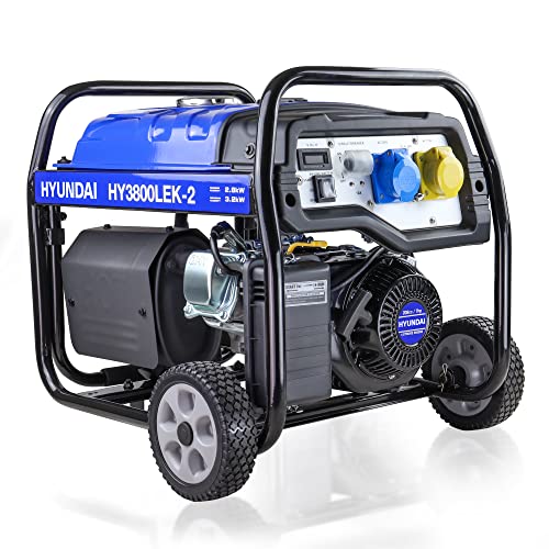 Powerful Yet Portable Hyundai HY3800LEK-2 3.2kW / 4.00kVa* 7hp 4 Stroke Push Button Start Versatile Electric Start Site Petrol Generator Commercial Use 3 Year Warranty - Image 4