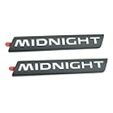 Pair Set Midnight Edition Rear Trunk Fender Decals Sticker Emblem Badge Nameplate (Black Silver)