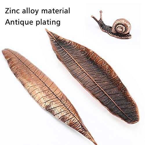 Accmor Incense Holder Set, Leaf And Snail Incense Burner, Incense Ash Catcher, Incense Sticks Holder For Counters, Meditation Room, Yoga, Home, Office, Red Copper #TOP4
