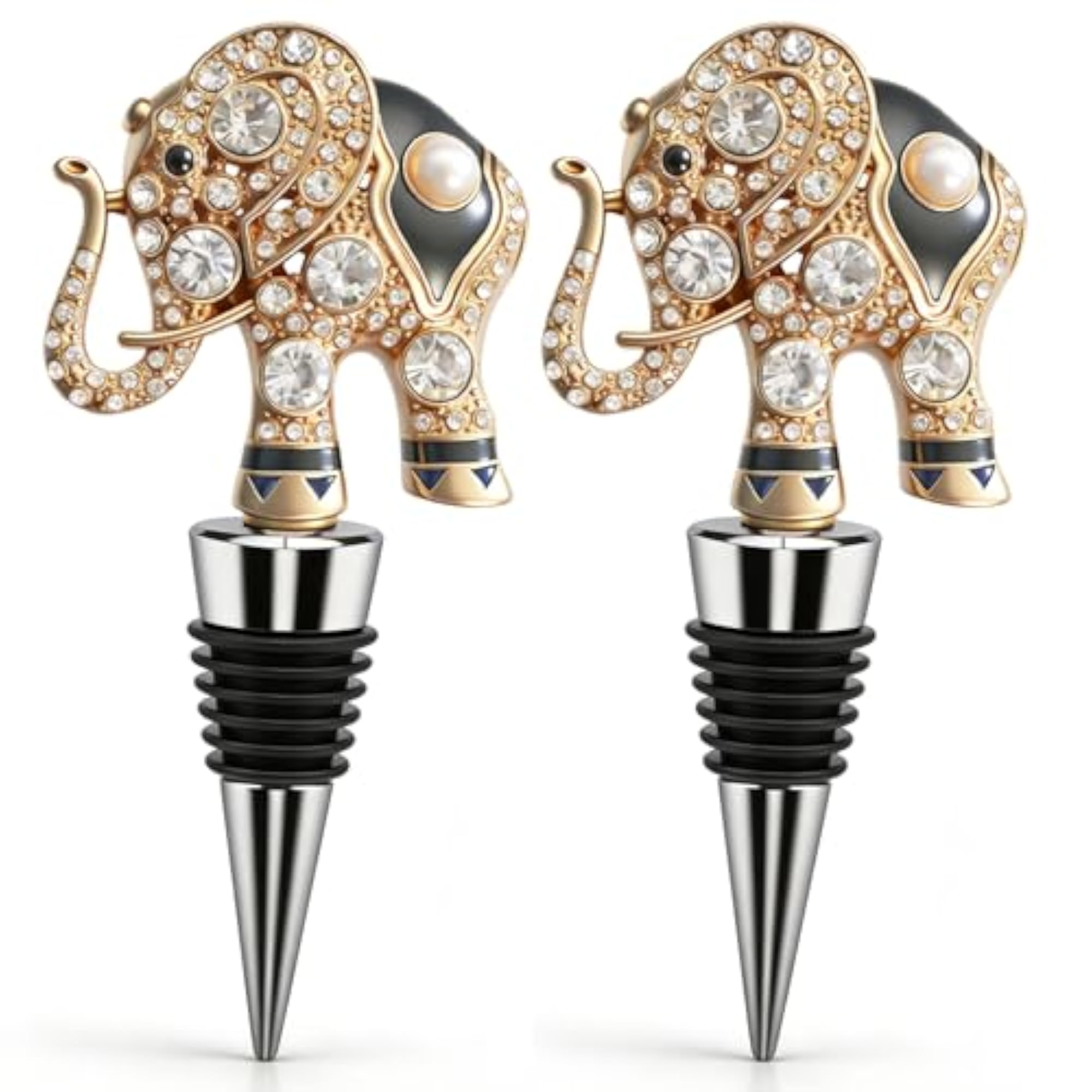 Elephant Wine Stopper Bottle Sealer Set of 2