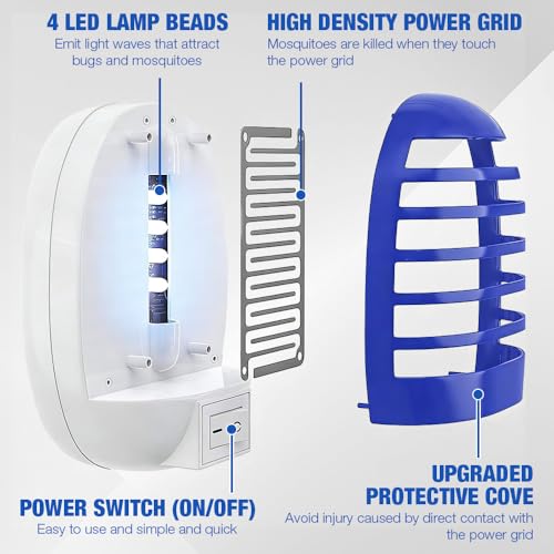 Lámpara antimosquitos UV de enchufe para interior con pack de 4 unidades 3