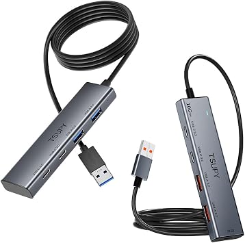 2 USB-C & 2 USB-A Ports USB Extender Multi Ports Hub for Laptop,TSUPY USB 3.0 HUB 10Gbps USB 3.2 Gen 2 USB HUB with 4 Multi USB Ports
