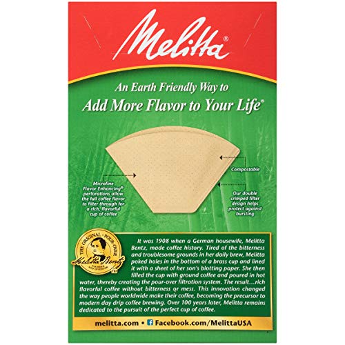 Melitta #2 Cone Coffee Filters, Bamboo, 80 Count #TOP3