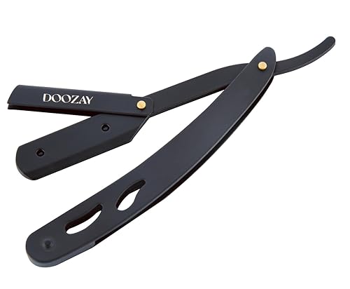 Miniatura 5 de Doozay Maquinilla de afeitar recta para hombres  Maquinilla de afeitar premium de una sola hoja  10 cuchillas de acero inoxidable reemplazables  Kit