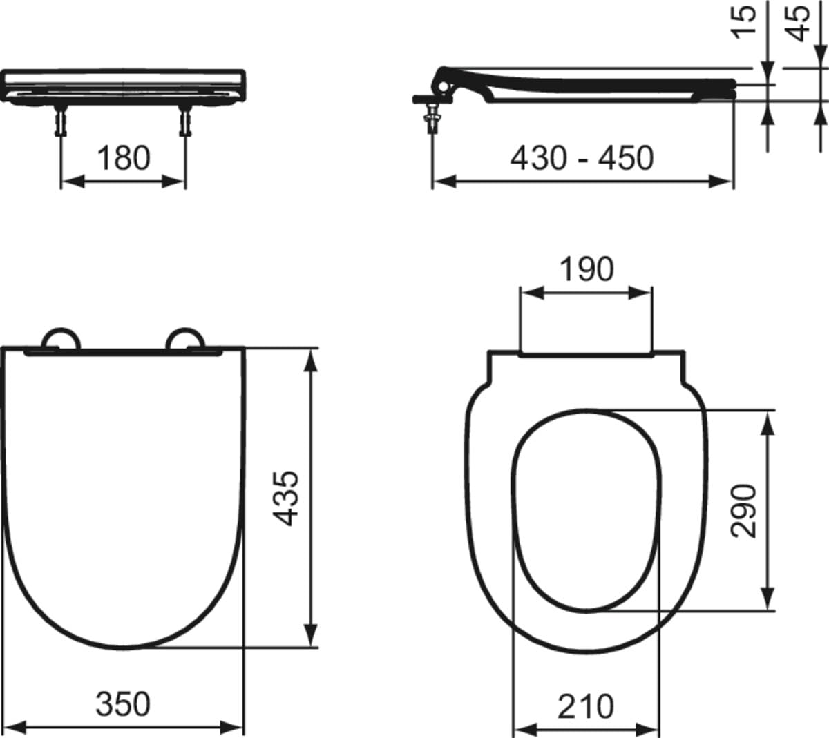 Ideal Standard i.life O asiento WC, SoftClose, diseño plano, Blanco (Alpin)