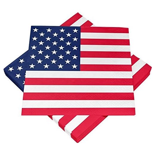 Heku Servietten * USA Stars and Stripes * 20 Stück / 3-lagig / ca. 33 x 33 cm große Einwegserviette