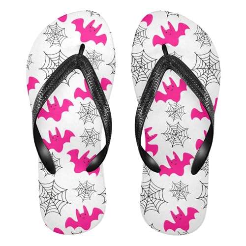 Burbuja Pink Bats Webs Flip Flops for Women Men, Soft Thong Sandals Rubber Slippers for Pool Beach Essentials