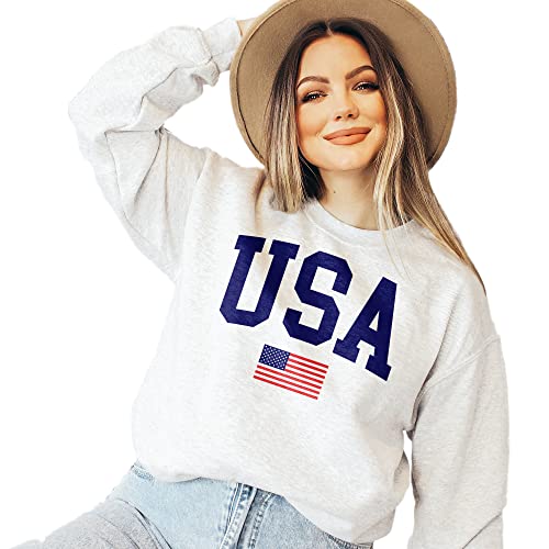 USA Sweatshirt - American Flag - United States - 4th Of July Sweatshirt - Patriotic Shirt - Red White & Blue - Unisex Crewneck Sweatshirt3
