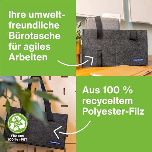 Bolsa para portátil magnetoplan ecoAware en color gris de 420x180x56 mm 5