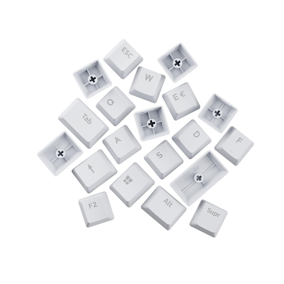 NEWSKILL Serike V2 Set de Teclas mecánicas 104 ABS Doble inyección personalización para switches en Cruz Blanco