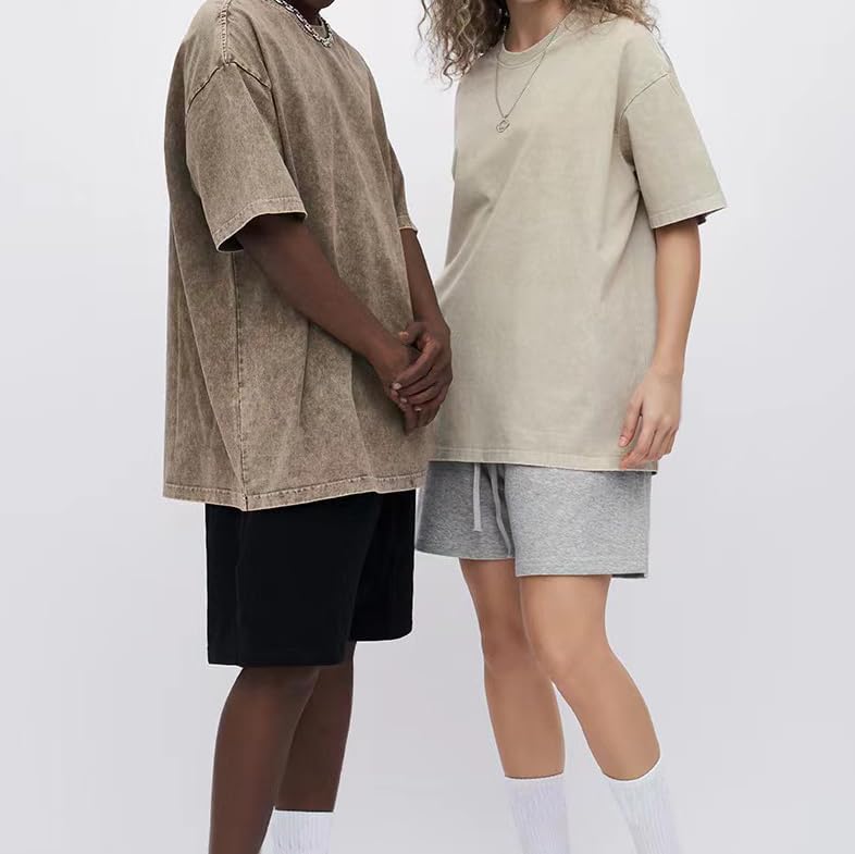 Unisex Acid Washed T-Shirts Vintage Oversized Tees Y2K Heavy Cotton Streetwear Casual Tops for Men Women - Image 4