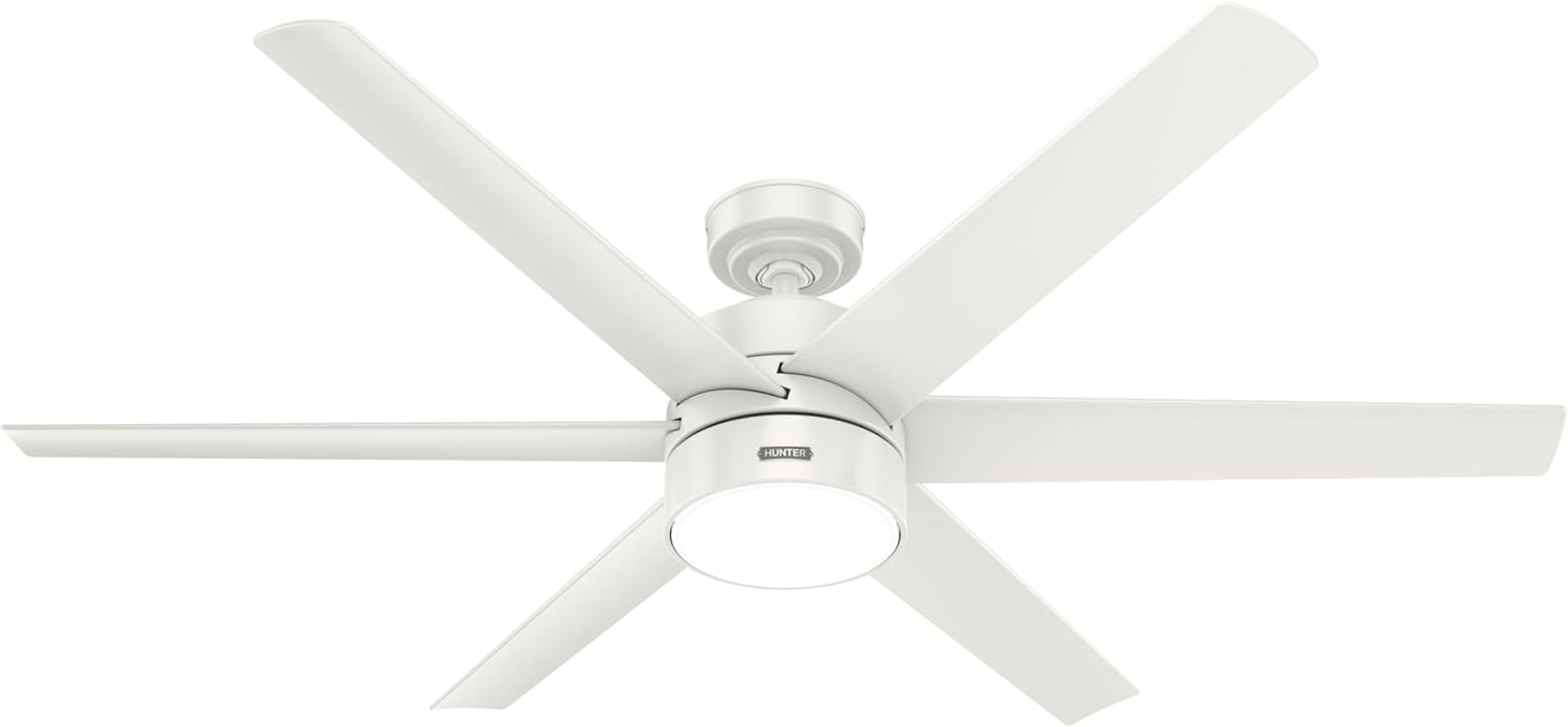 Hunter Fan 60 inch Casual Fresh White Outdoor Ceiling Fan with LED Light Kit (Renewed)