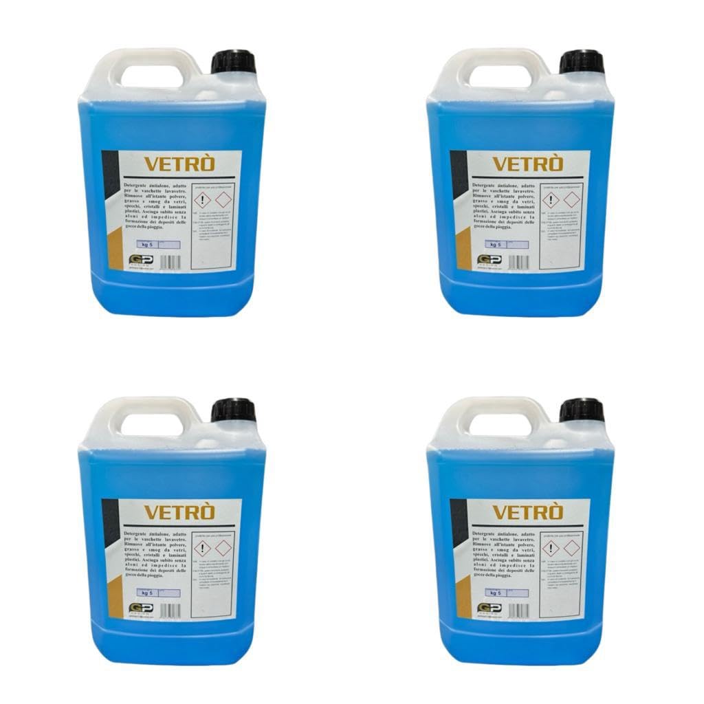 4 TANICHE LIQUIDO TERGIVETRO 5 LT TERGICRISTALLI DETERG VETRI VASCHETTA AUTO