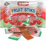 Shefa Strawberry Fruit Sticks, (24 Count) | Real Fruit Snacks | Individually Wrapped | Free of Artificial Colors, Dyes or Flavors, Corn Syrup, Gluten, Nuts & Preservatives | Certified Kosher