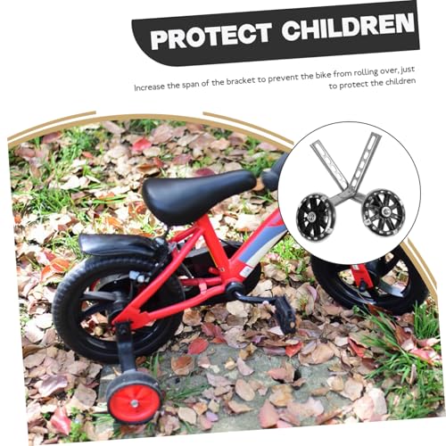 Juego de ruedas de entrenamiento para bicicleta HEMOTON con estabilizadores LED intermitentes, ruedas auxiliares sustituibles y resistentes al desgaste para principiantes, color negro miniatura 6
