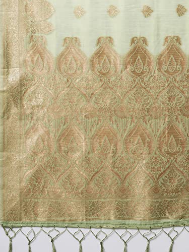 Image of AKHILAM Women's Cotton silk Woven Design Saree With Unstitched Blouse Piece(COTFLW09 Parent)