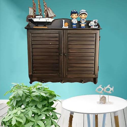EXCLURA Tapa Cuadro Electrico Cubierta de Madera con Rejillas para Armario Eléctrico, Embellecedor Decorativo Ventilado para Ocultar la Caja de Fusibles(Dark Brown,40x28CM-15.7x11)