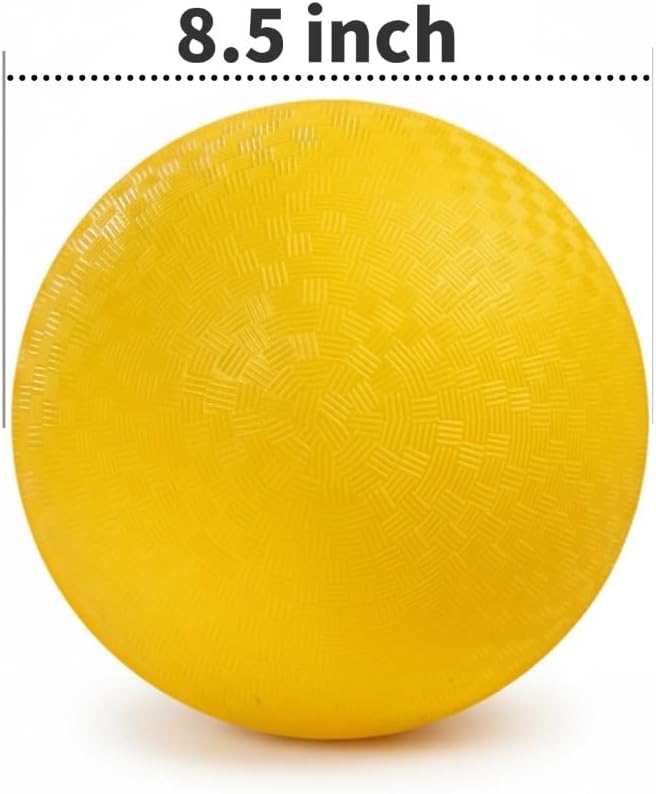 Playground Balls 4 Pack - 8.5 Inch for Kids Outdoor Dodgeball Kickball Handball Game with Hand Pump