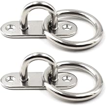 304 Stainless Steel Eye Pad Plate Anchor Mount with Ring 5/16" 8mm Great for Yoga Swings Hammocks/Boat Rigging/Marine Deck Hardware/Suspension Training Straps
