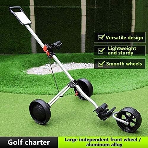 WaiDXn Cube Compact Folding Ergonomic Handle Push Golf Trolley 3 Wheel, Golf Push Cart With Scorecard Holder,Drinks Holder - Image 8