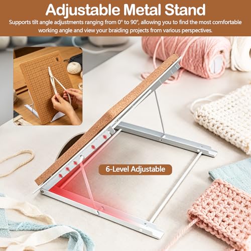 Tablero de macramé ajustable de 30x40cm para tejer pulseras artesanales de forma cómoda 4