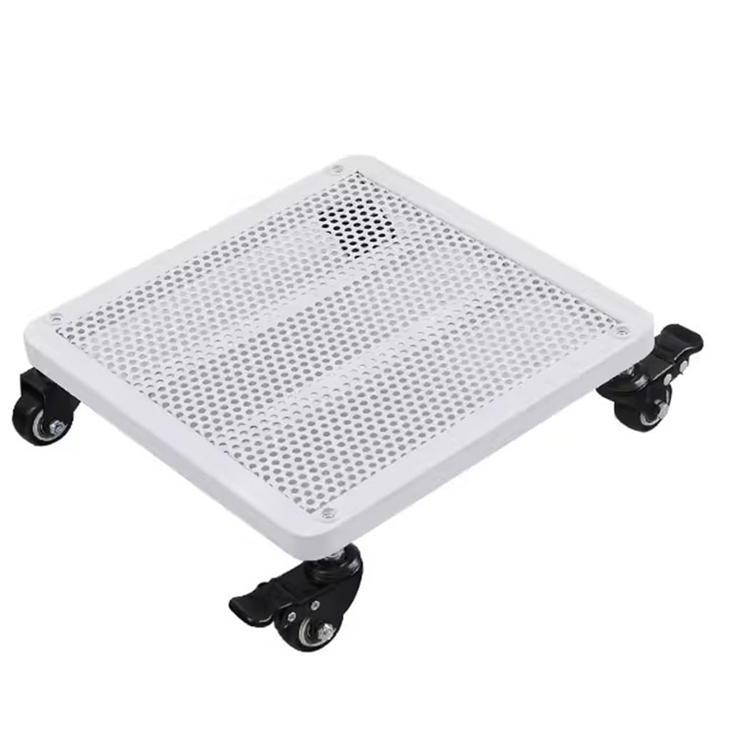 Support à plantes d'intérieur à roulettes en métal : étagère mobile noire