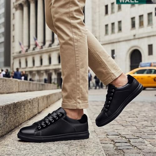 Image of Arkbird Casual Sneakers, Breathable Lace-Up Leather Walking Shoes Comfortable Fashion Sneakers for Men Daily Work