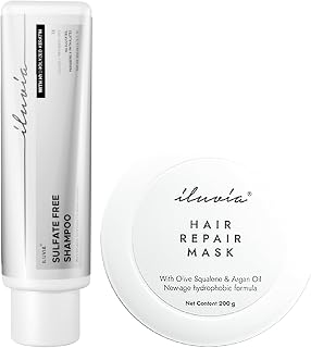 iluvia Damage Defence Duo - New & Improved Sulfate Free Shampoo (200ml) & Hair Repair Mask (200g) Price In India