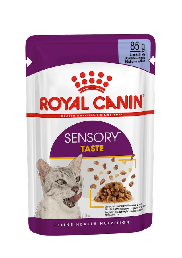 ROYAL CANIN Sensory Taste | Doppelpack | 2 x 12 x 85 g | Alleinfuttermittel für ausgewachsene Katzen | Stückchen in Gelee | Kann dabei helfen den Geschmackssinn anzuregen