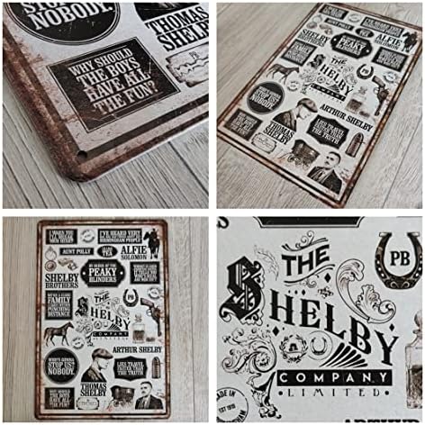 ULTRA ACCESSORIES Peaky Blinders Themed Collage Metal Classic Vintage Retro Tin Sign Man Cave Garage Bedroom Office Wall Novelty Lightweight Outdoor Garden Use (Peaky Collage)