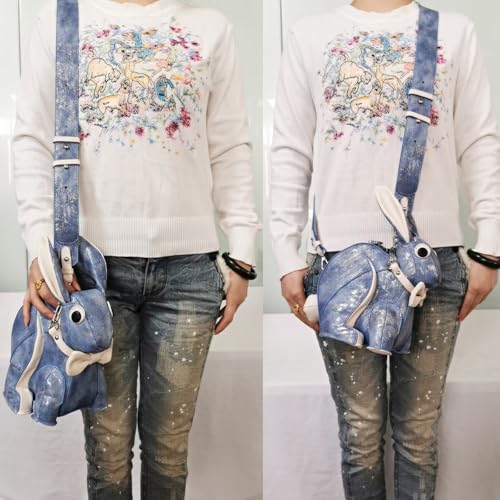 Women Luxury Fun Rabbit Shaped Crossbody Shoulder Bag PU Leather Unique Novelty Cute Rabbit Purse4