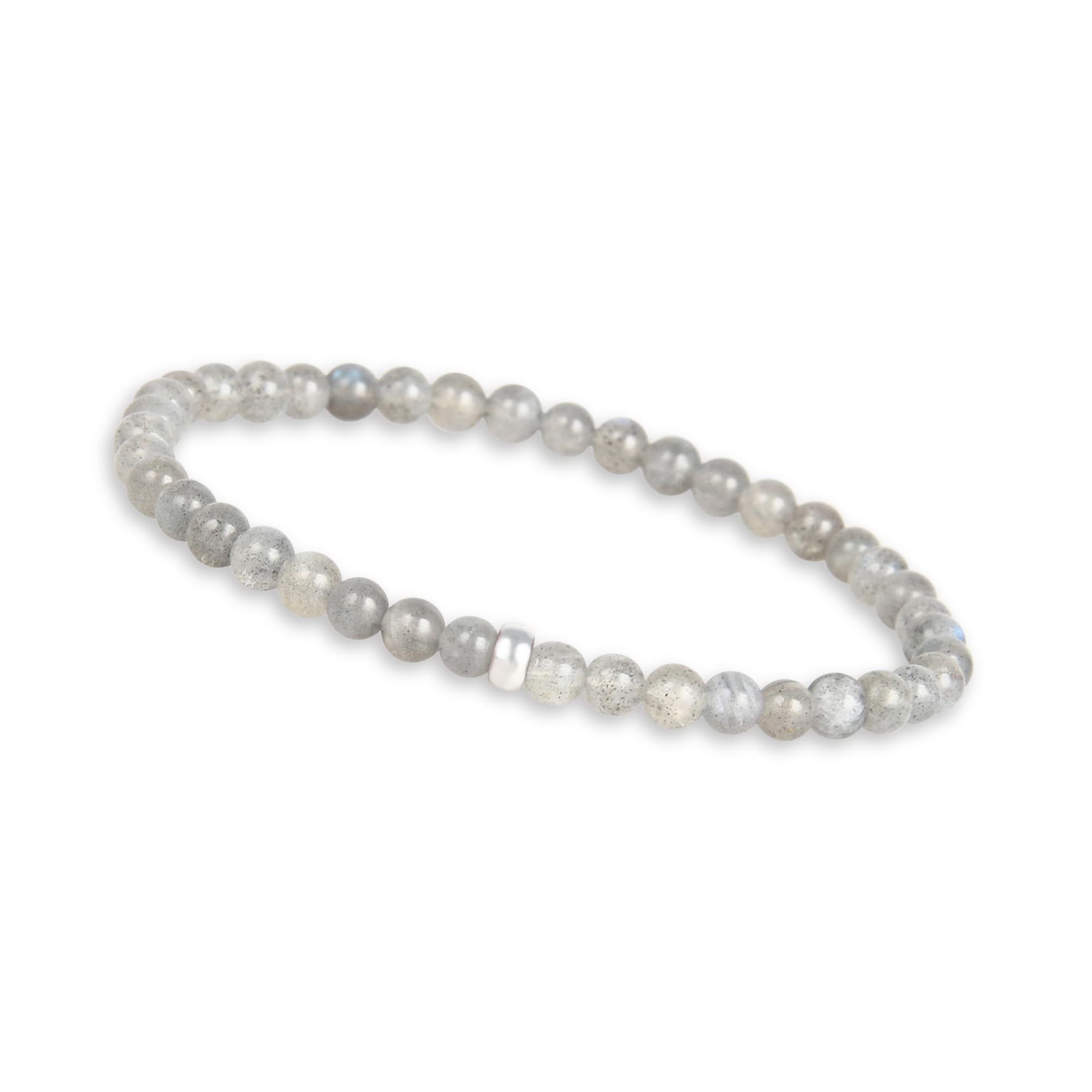 GD GOOD.designs Perlenarmband Damen mit echten 4mm Natursteinen und 925 Silber Perle - Edelstein Armband I Kugelarmband mit Naturstein Perlen - Valentinstags-Geschenk für Sie