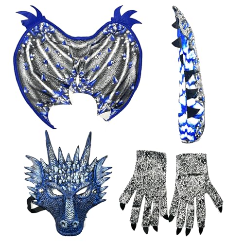 Morph Drachen Kostüm Für Kinder – Overall, Maske & Flügel, Dehnbar, Für Halloween, Karneval & Fasching, Größen S- XL