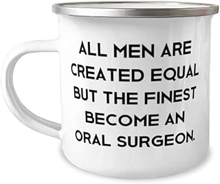 All Men Are Created Equal but the Finest. Oral surgeon 12oz Camper Mug, Motivational Oral surgeon Gifts, For Coworkers from Boss, Toothbrush, Toothpaste, Dental floss, Mouthwash, Toothpick