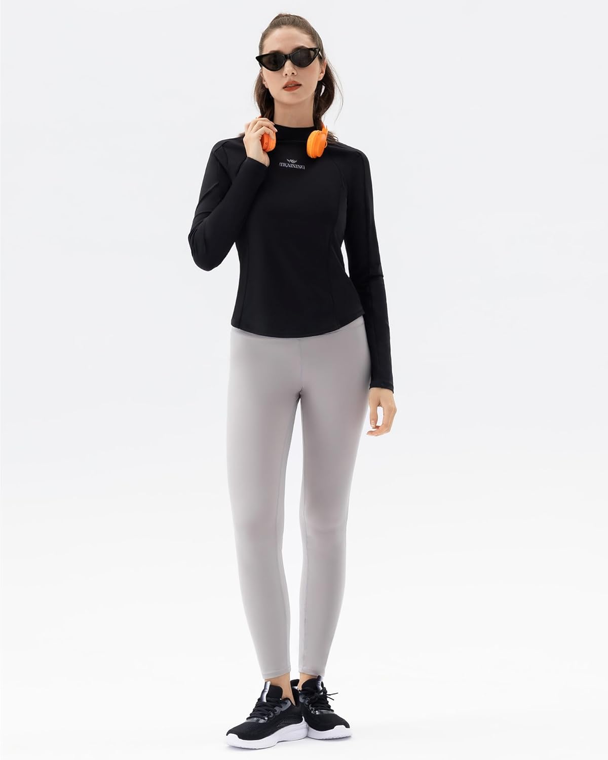 Angel season Women's Long Sleeve Athletic Sun Shirts Rash Guard Stretch Hiking Running Yoga Tops Outdoor, Black Size L - Image 8